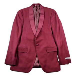 Alfani‎ Slim-Fit Tuxedo Jacket Mens 40L 40 Dusty Rose Red Blazer $360 NEW